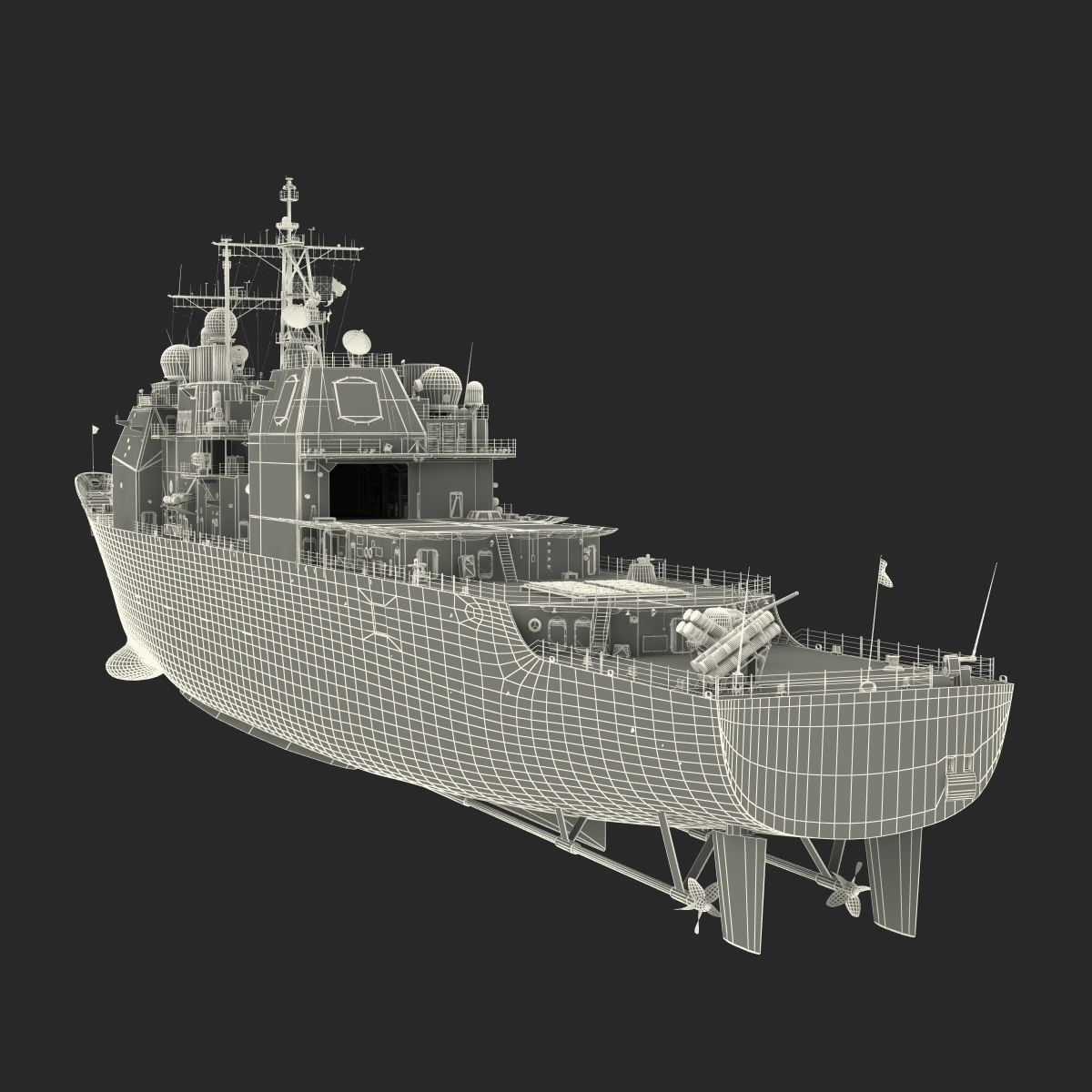 3D model Ticonderoga Class Cruiser Monterey CG 61