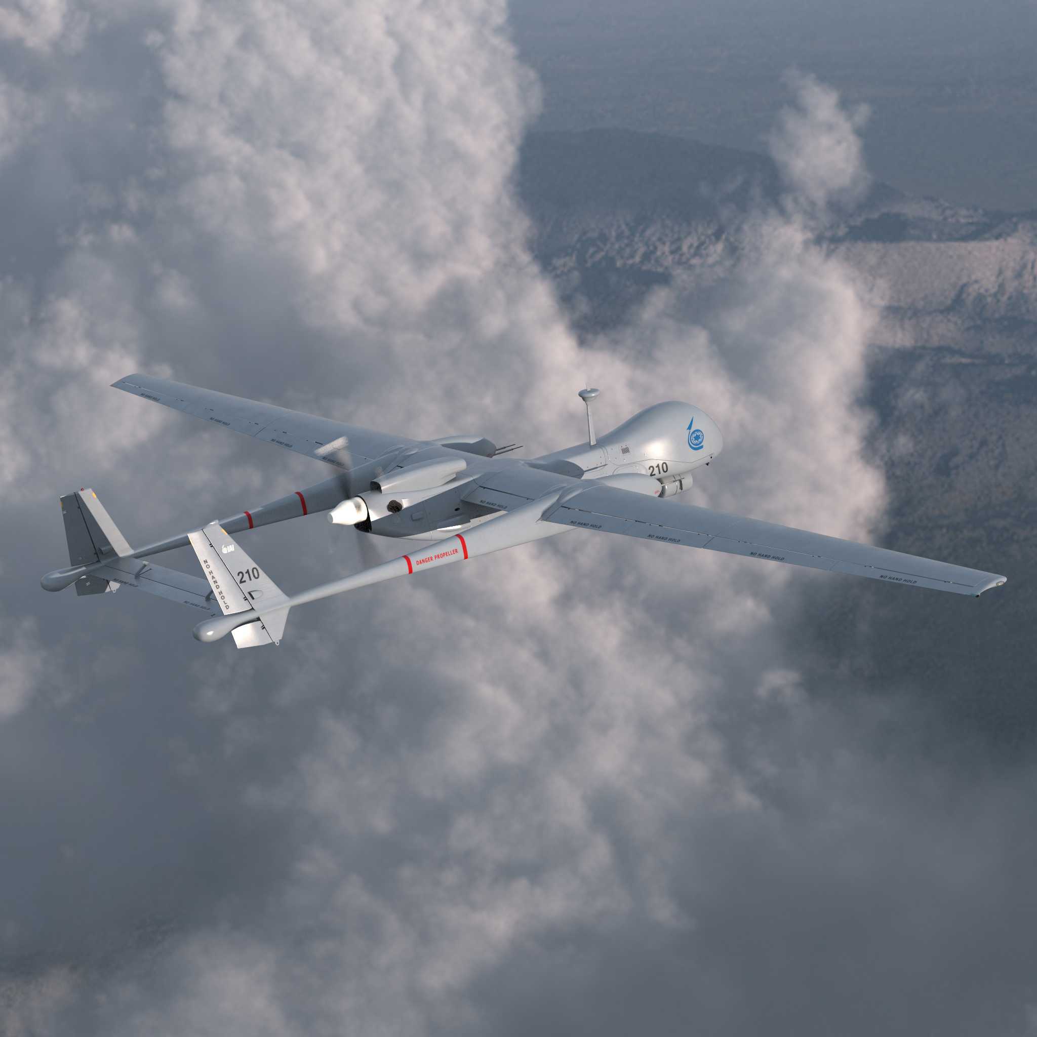 3D model IAI Eitan UAV Rigged