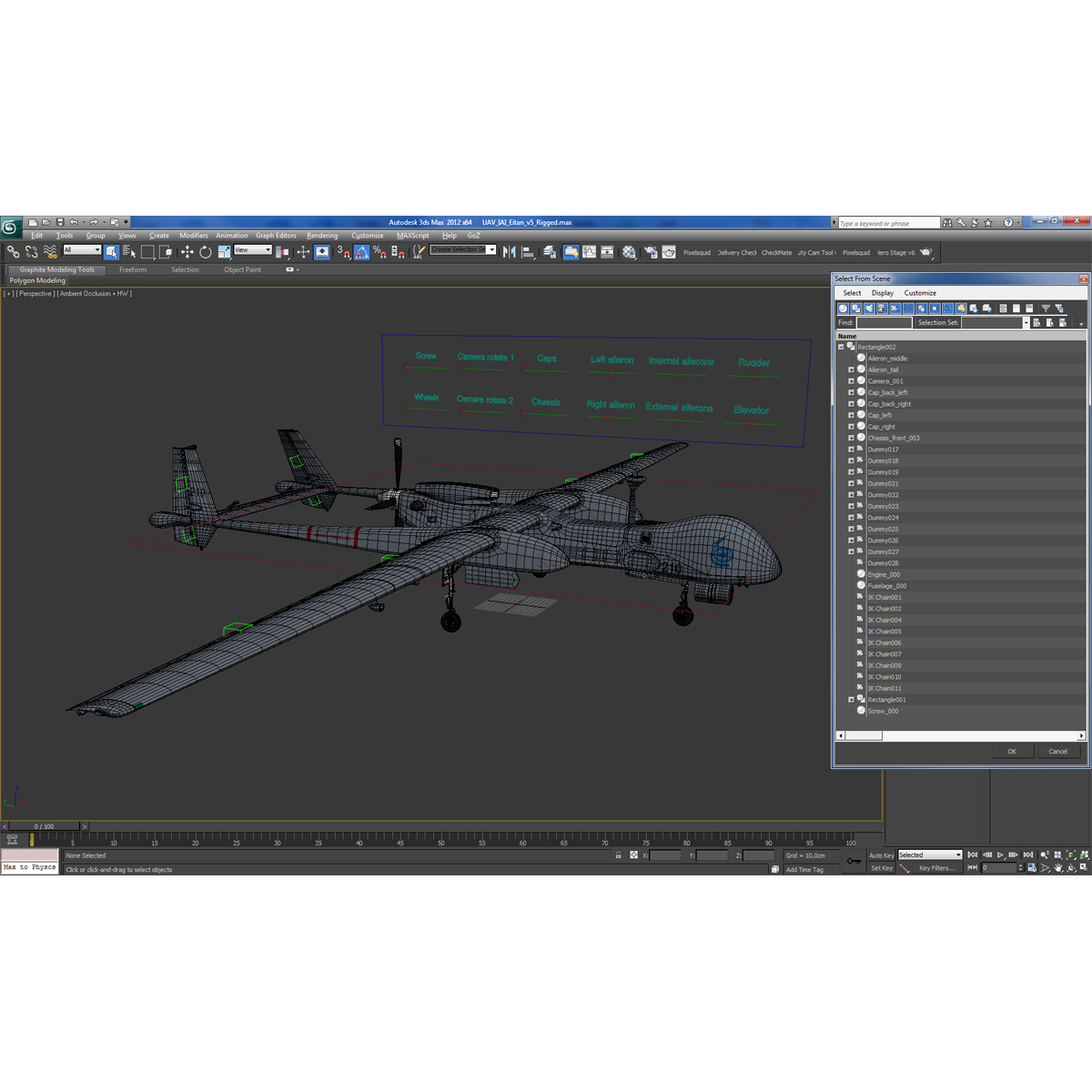 3D model IAI Eitan UAV Rigged