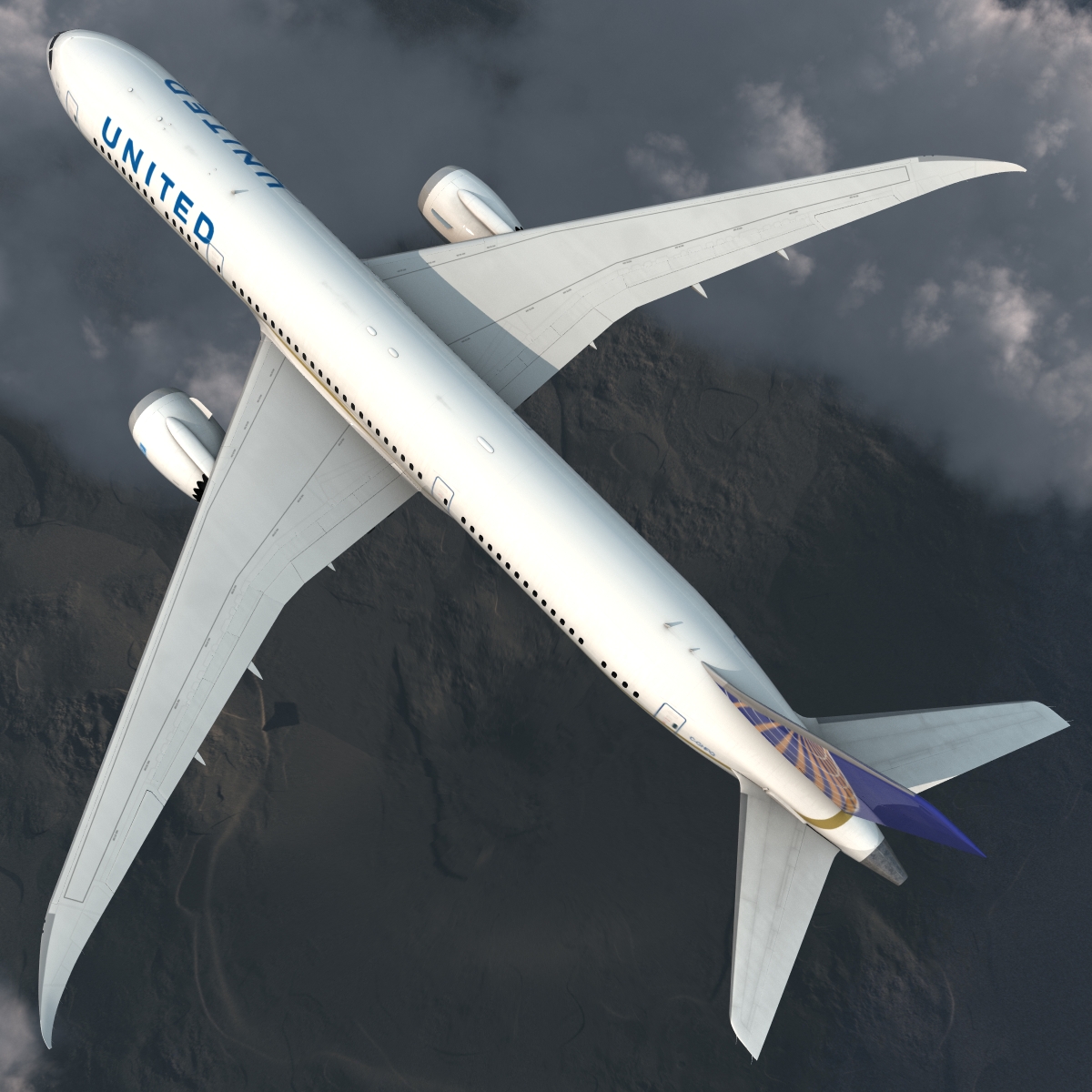 Boeing 787 9 Dreamliner United Rigged 3D