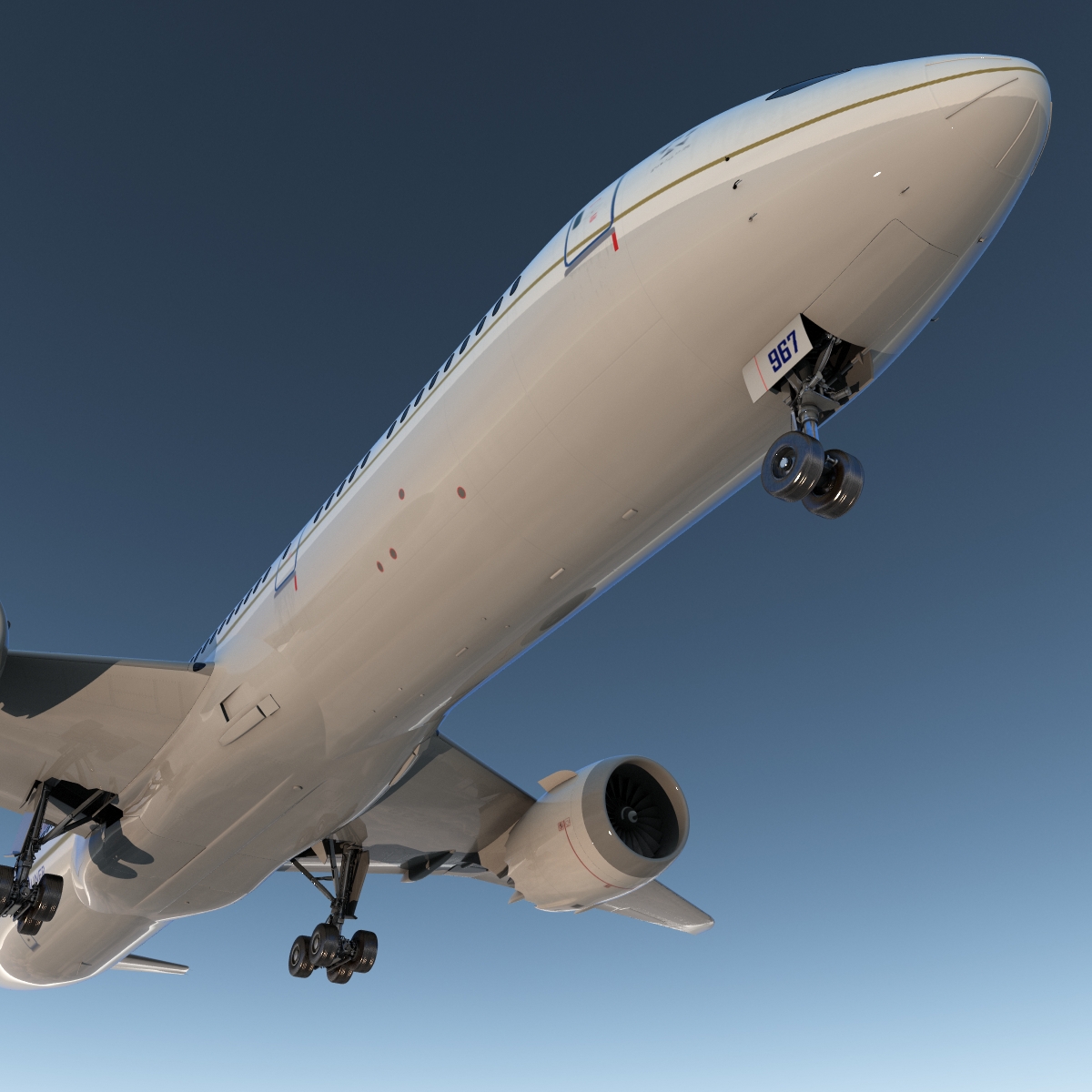 Boeing 787 9 Dreamliner United Rigged 3D