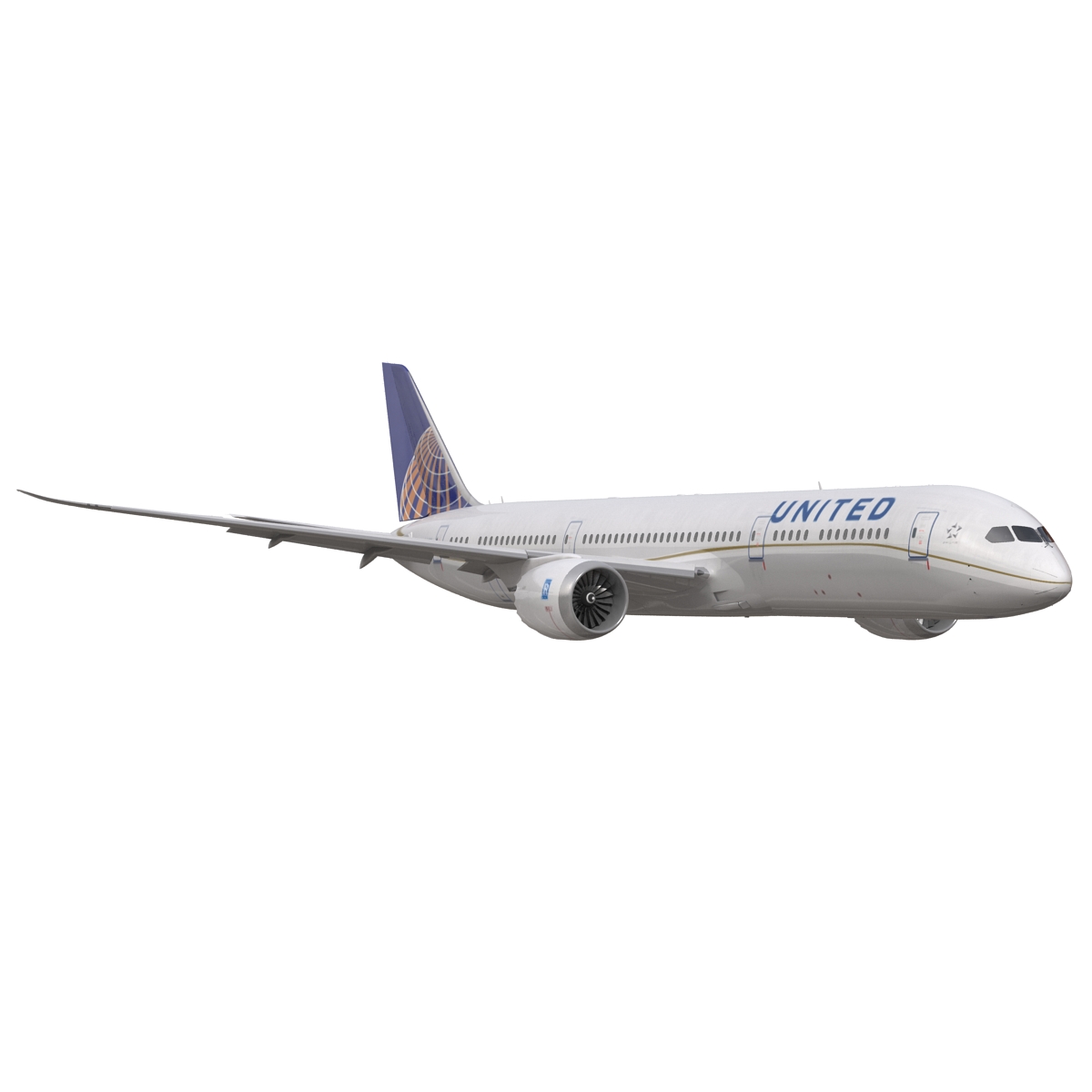 Boeing 787 9 Dreamliner United Rigged 3D