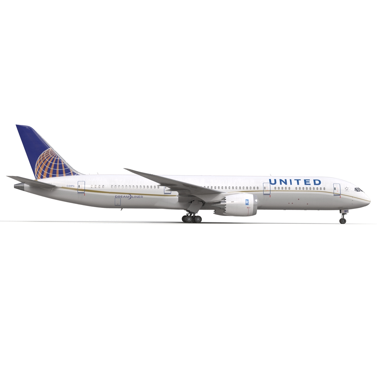 Boeing 787 9 Dreamliner United Rigged 3D