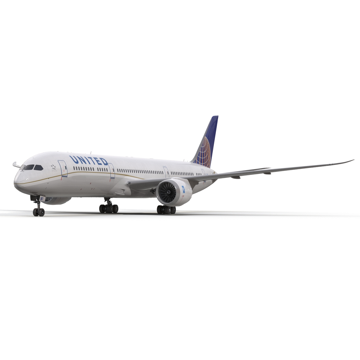 Boeing 787 9 Dreamliner United Rigged 3D