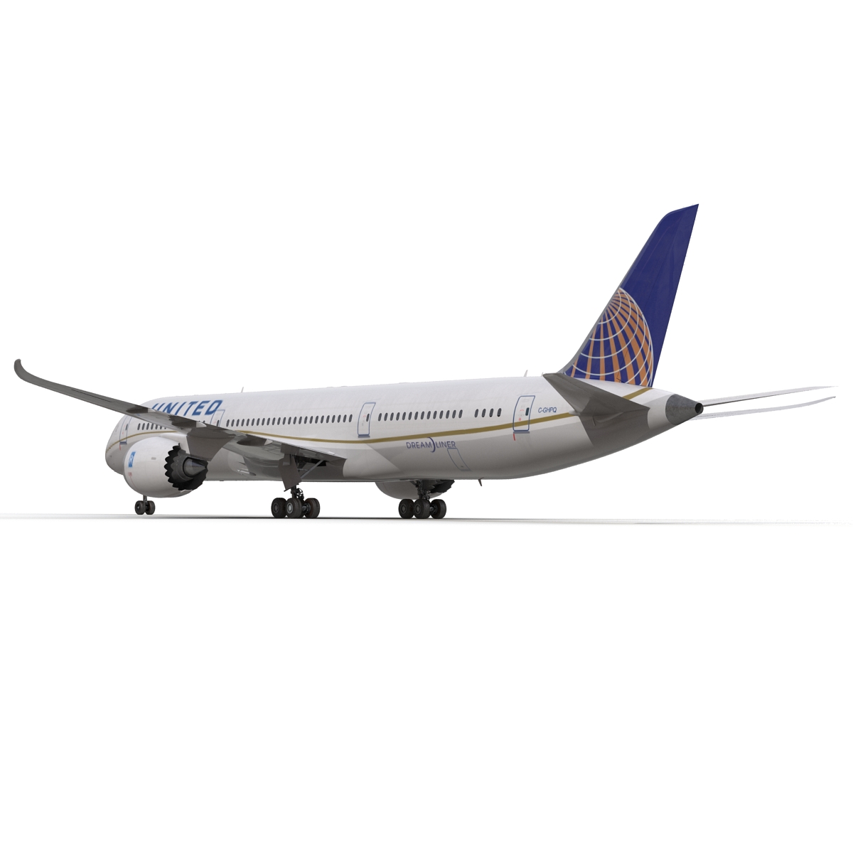 Boeing 787 9 Dreamliner United Rigged 3D