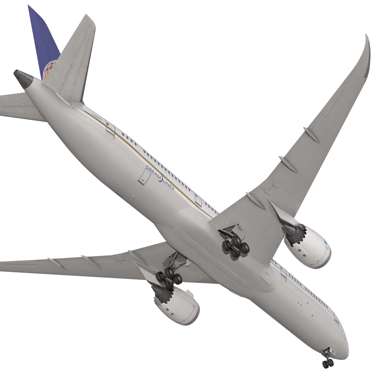 Boeing 787 9 Dreamliner United Rigged 3D