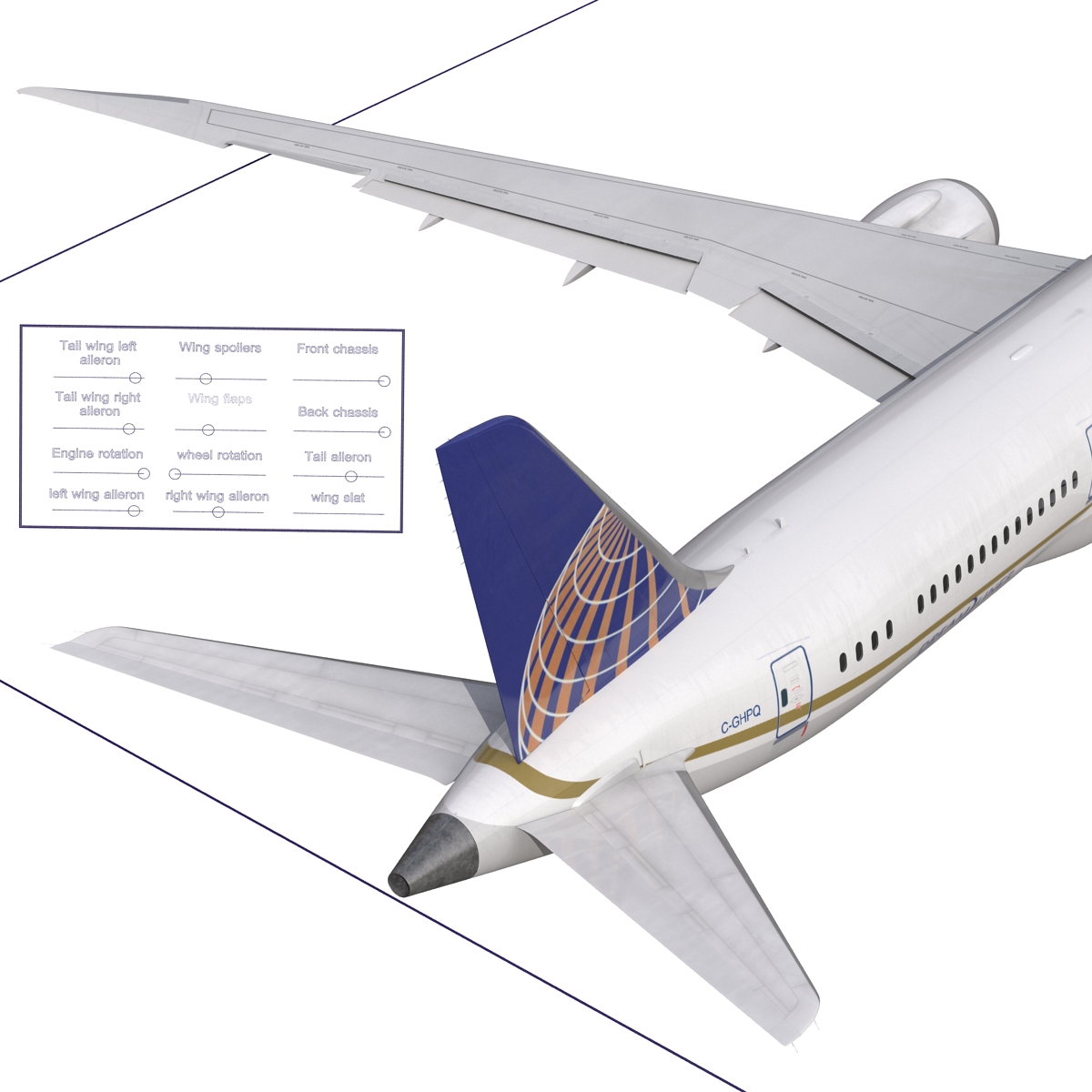 Boeing 787 9 Dreamliner United Rigged 3D