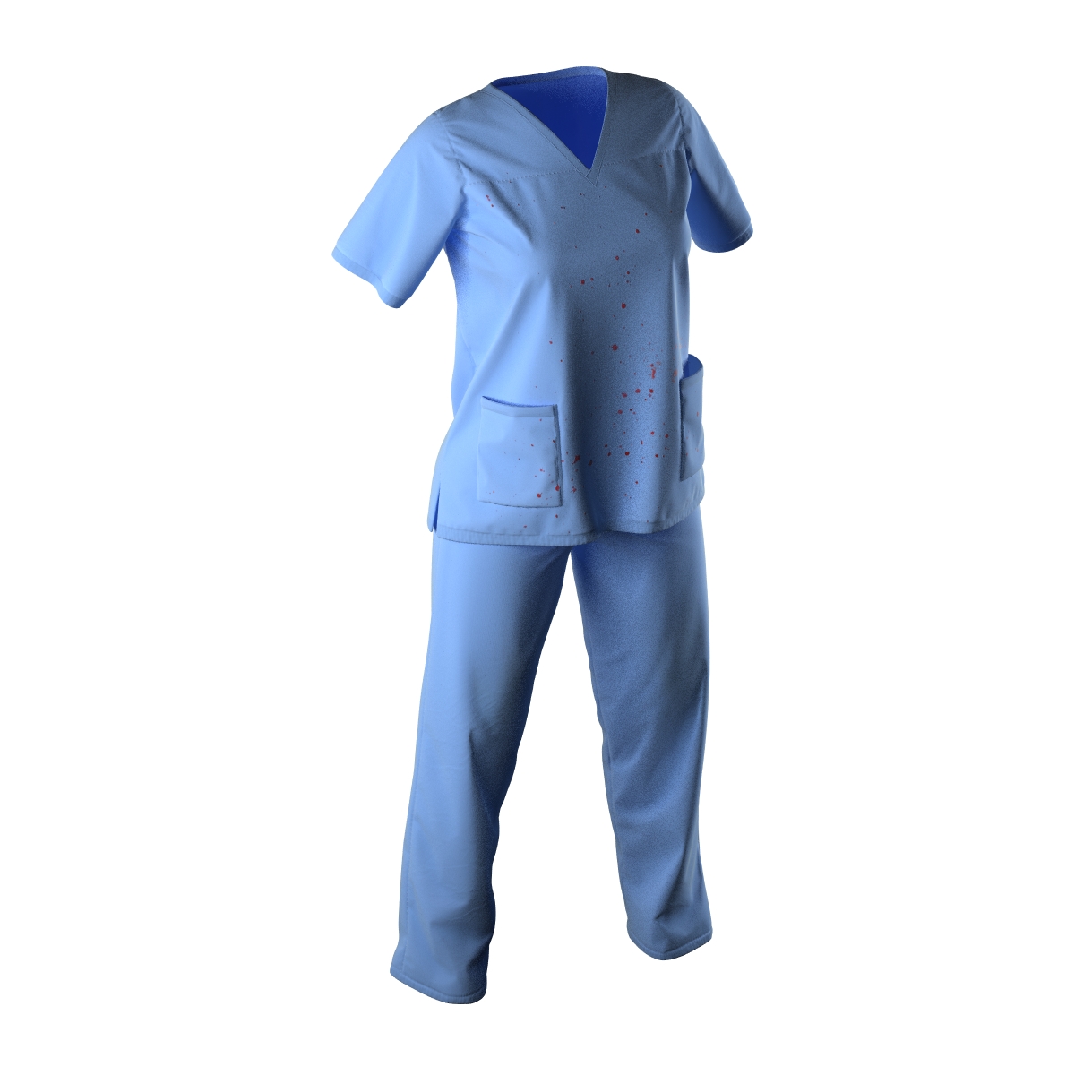 Female Surgeon Dress 17 Stained with Blood 3D