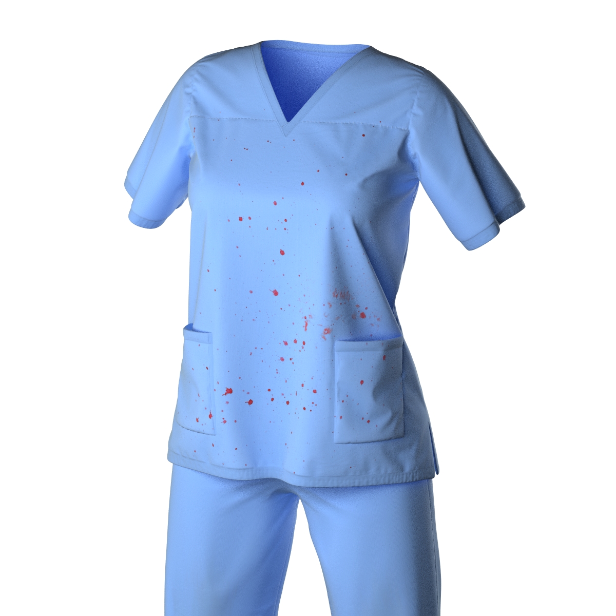 Female Surgeon Dress 17 Stained with Blood 3D