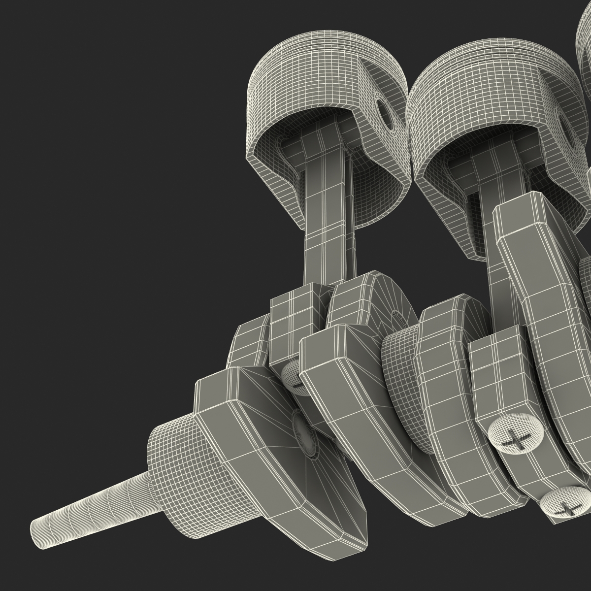 3D Engine Piston and Crankshaft model