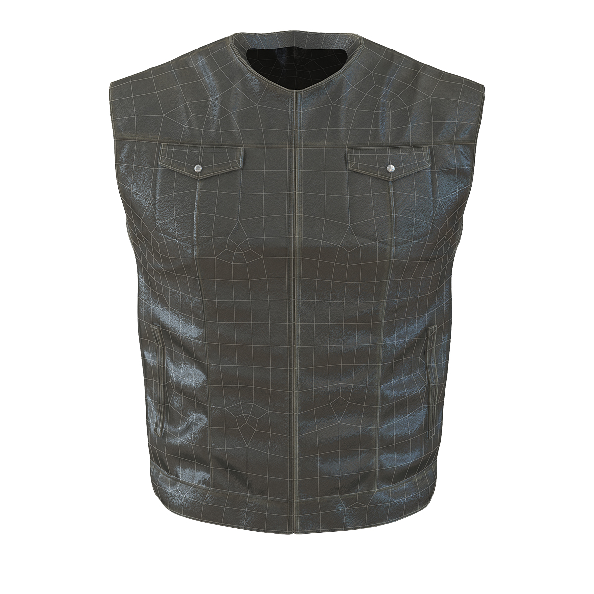 3D Leather Biker Vest Generic