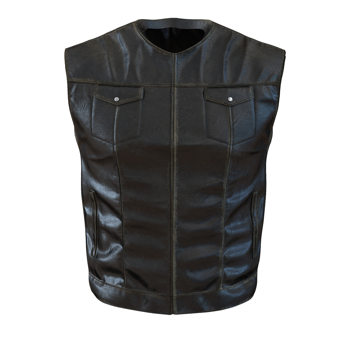 3D Leather Biker Vest Generic