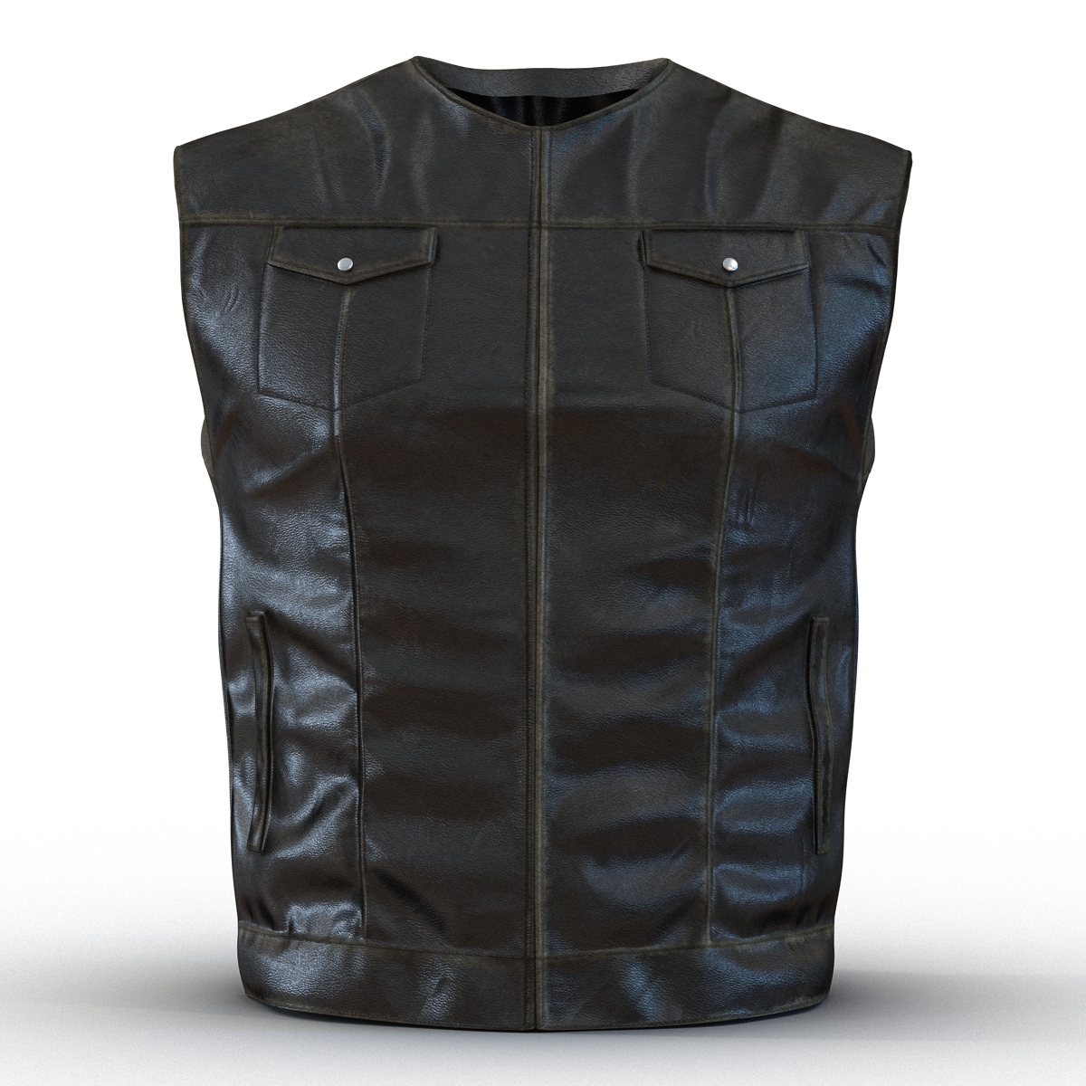 3D Leather Biker Vest Generic