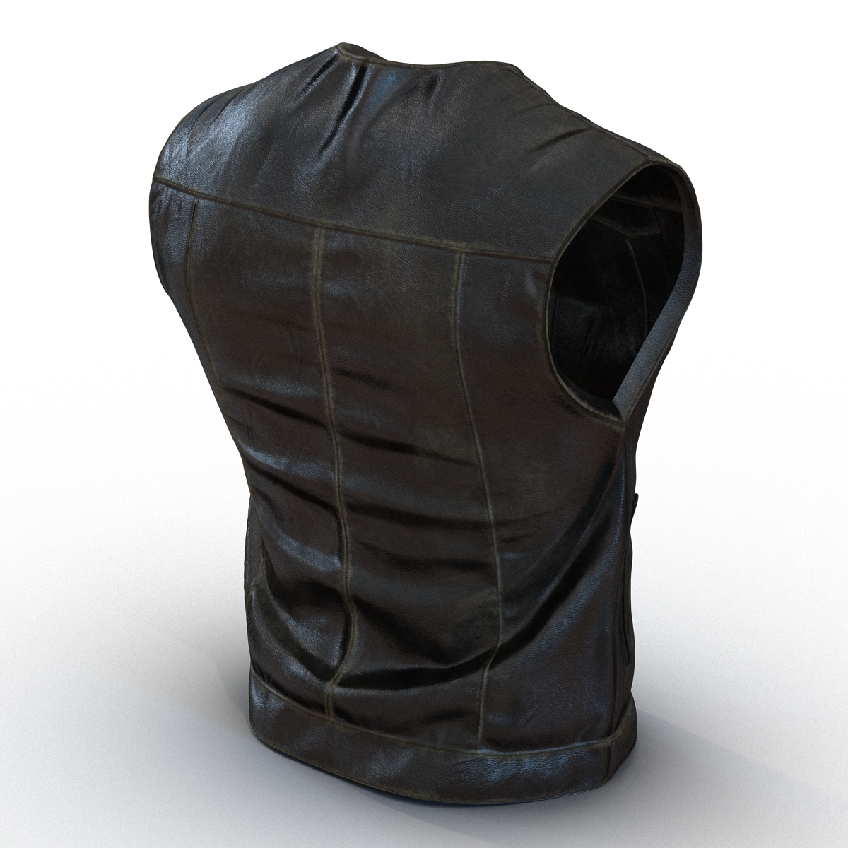 3D Leather Biker Vest Generic