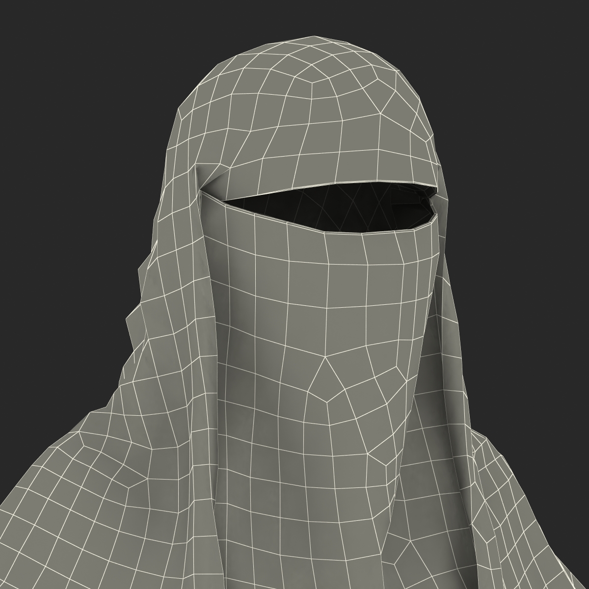 3D Muslim Islamic Women Burqa with Face Cover Niqab model