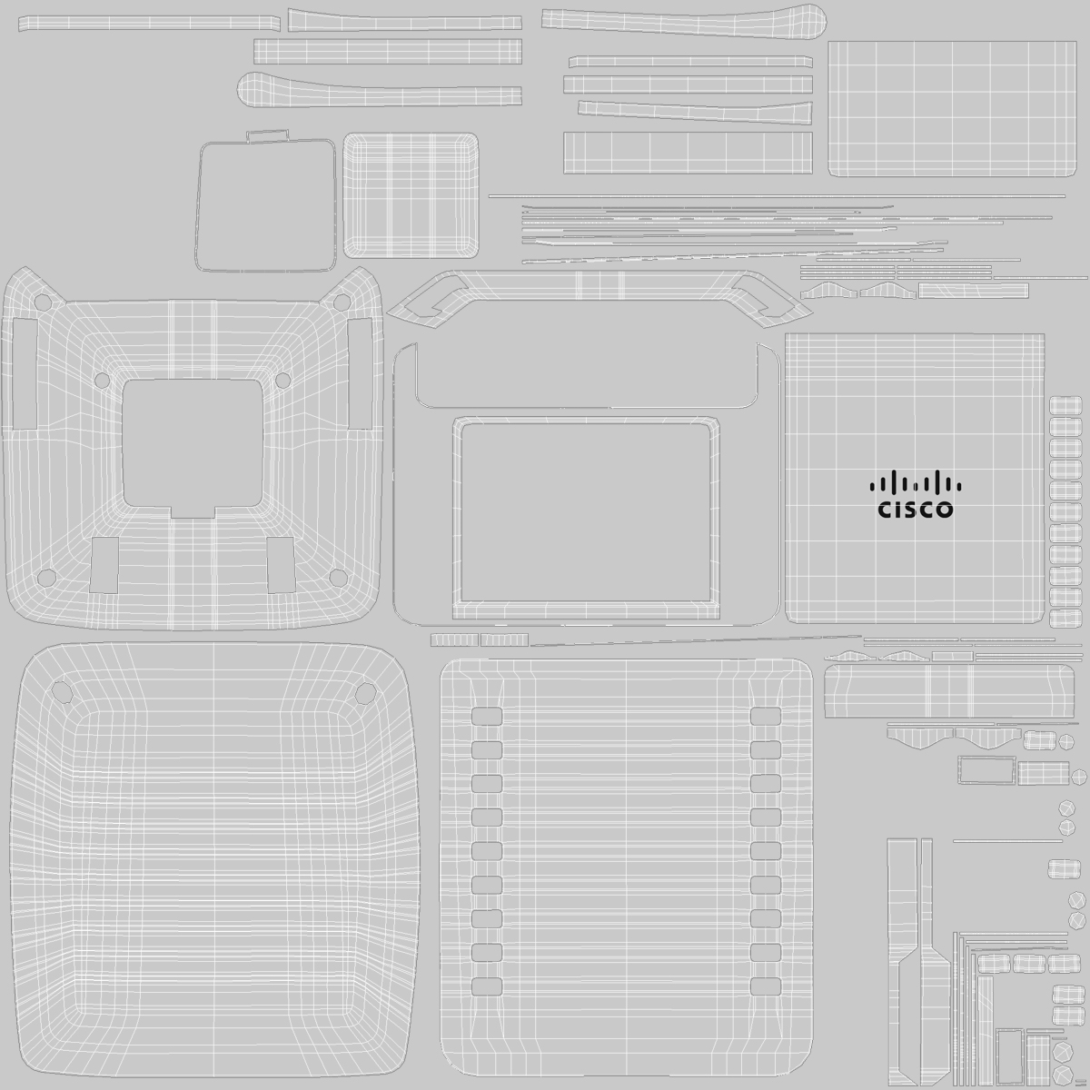 3D model Cisco IP Phone 8861 and Expansion Module