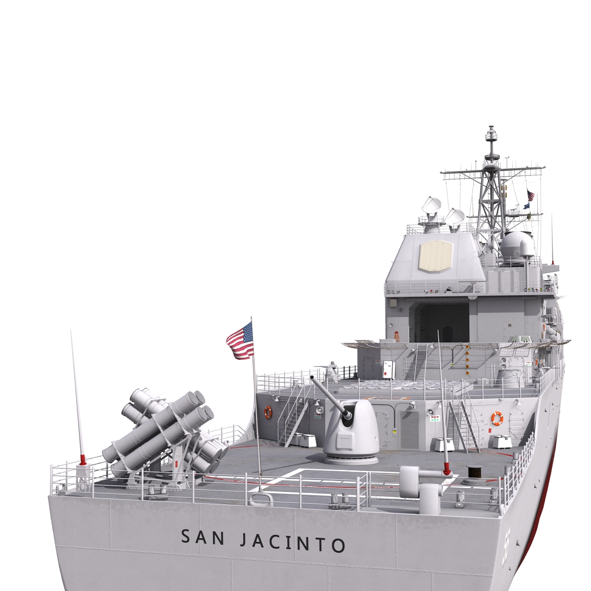 3D Ticonderoga Class Cruiser San Jacinto CG 56 model