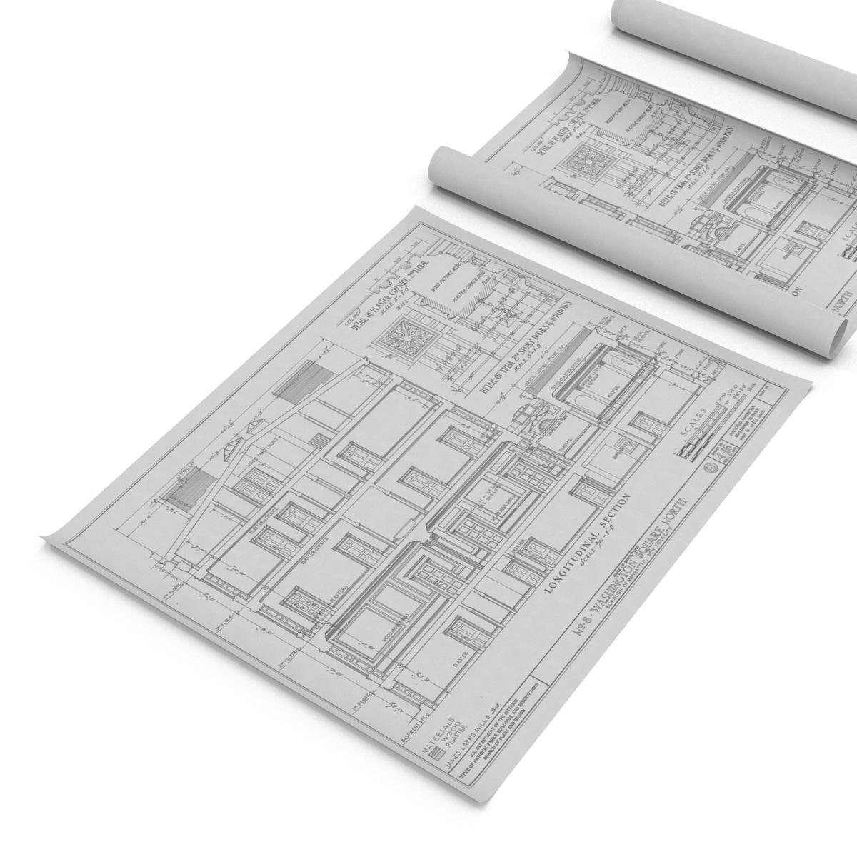 3D model House Blueprints Set