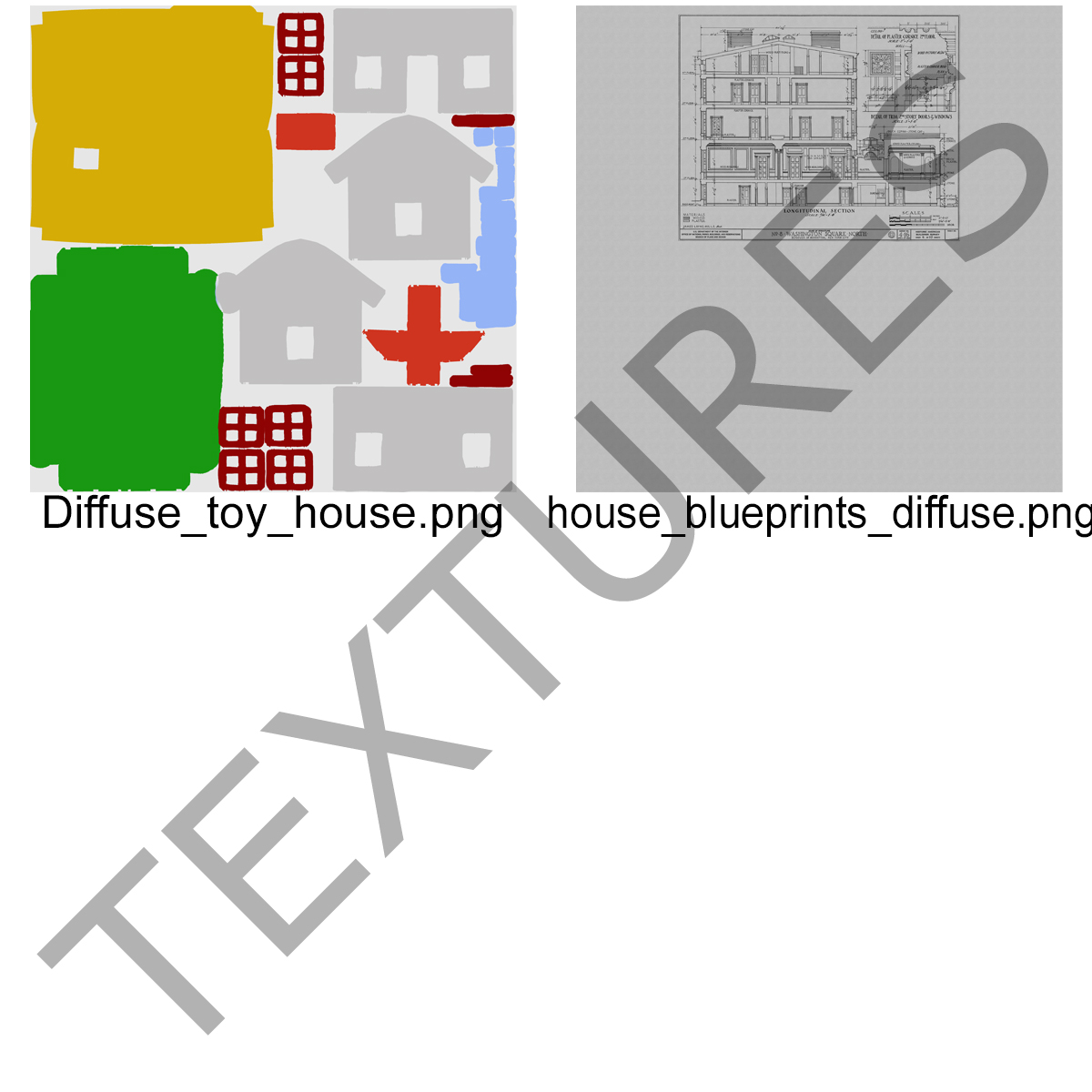 3D Toy House On Blueprints model