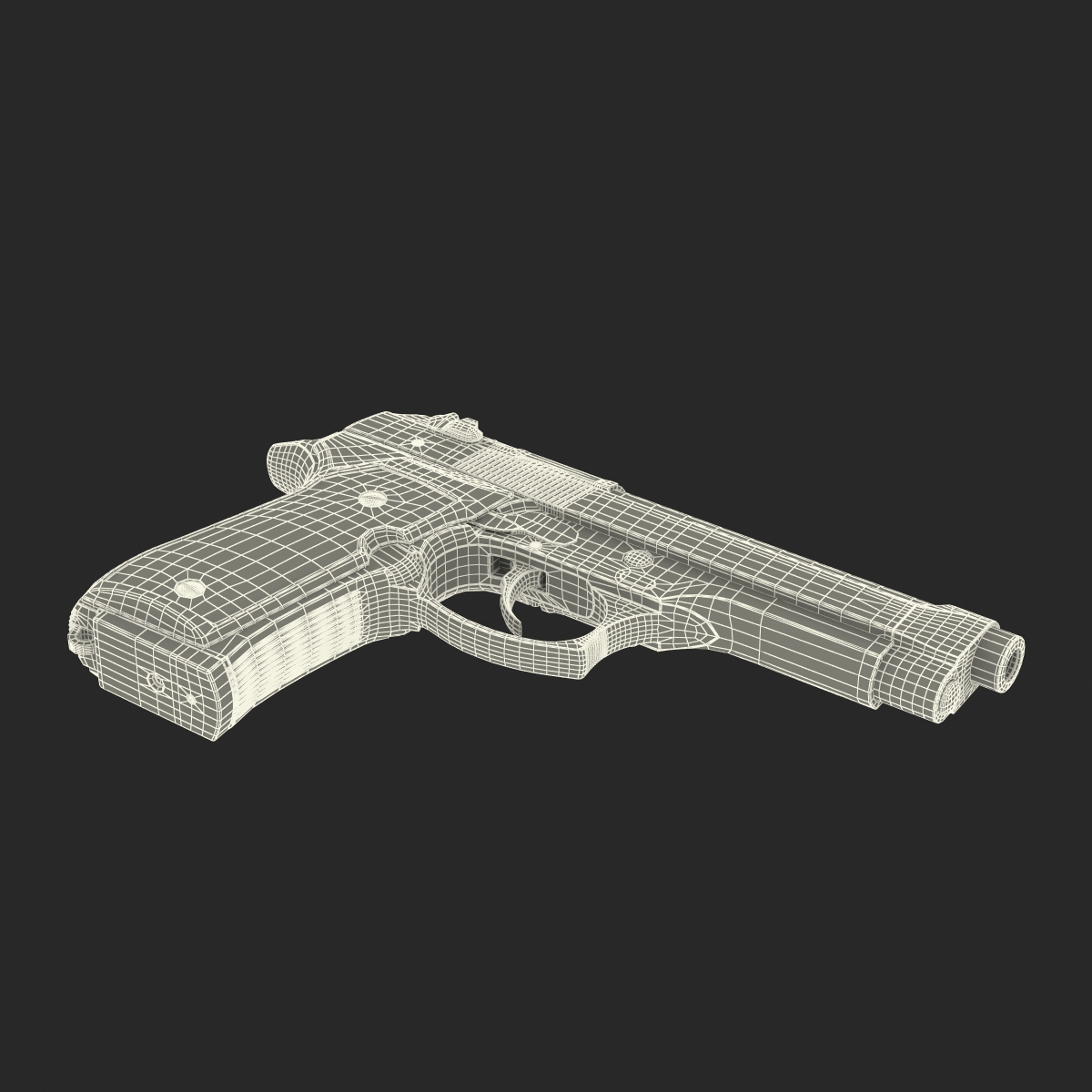 3D Semi Automatic Pistol Beretta 92F model