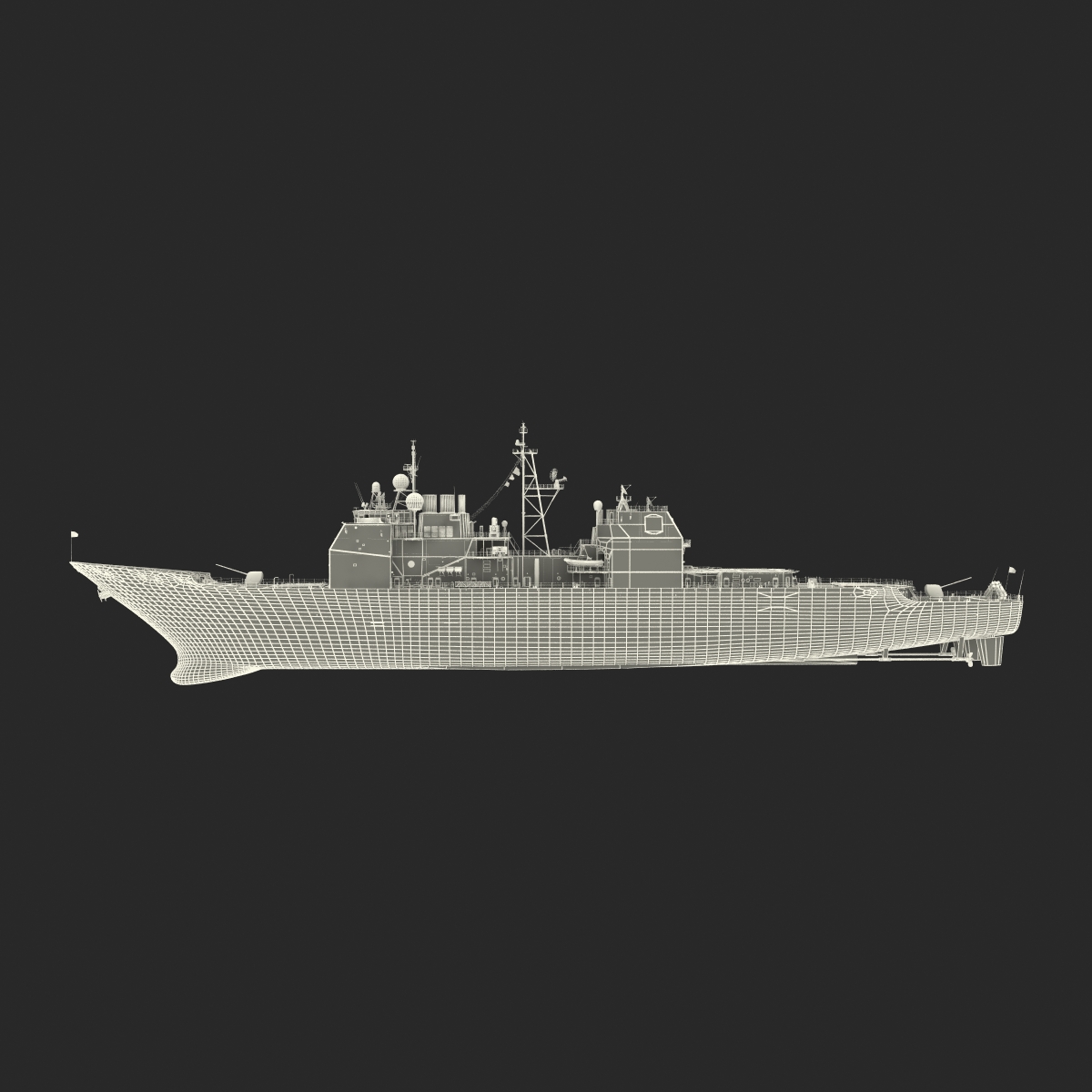 Ticonderoga Class Cruiser Vella Gulf CG 72 3D