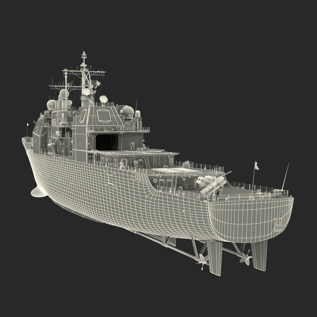 Ticonderoga Class Cruiser Vella Gulf CG 72 3D