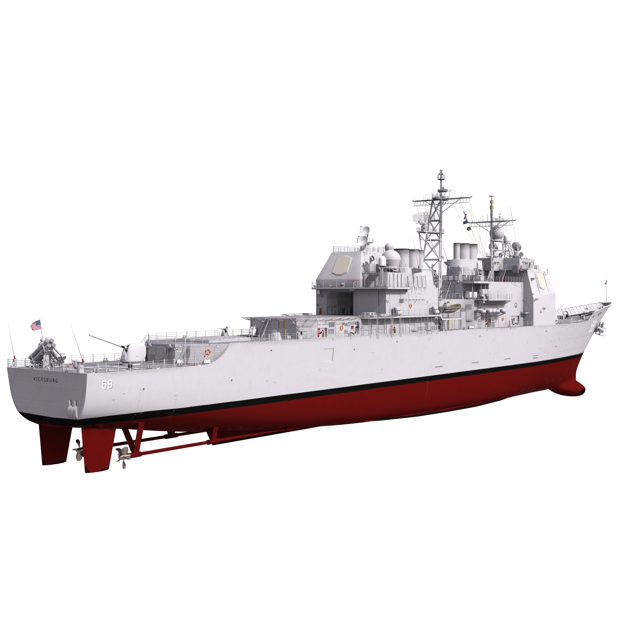 3D Ticonderoga Class Cruiser Vicksburg CG 69