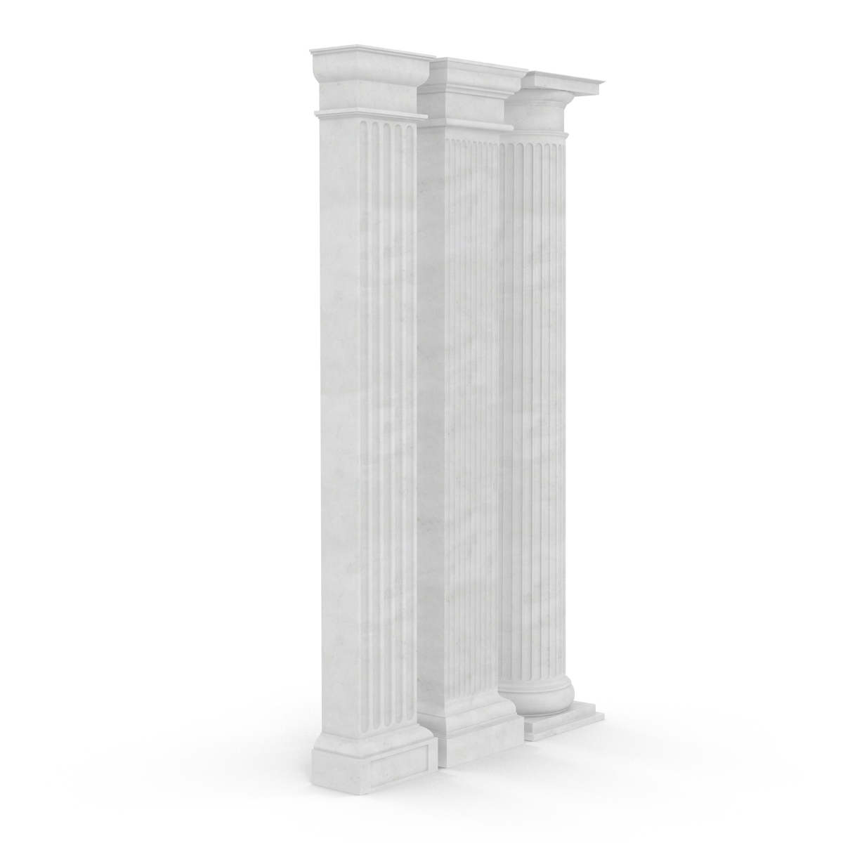 3D Pilasters Doric Greco Roman Set