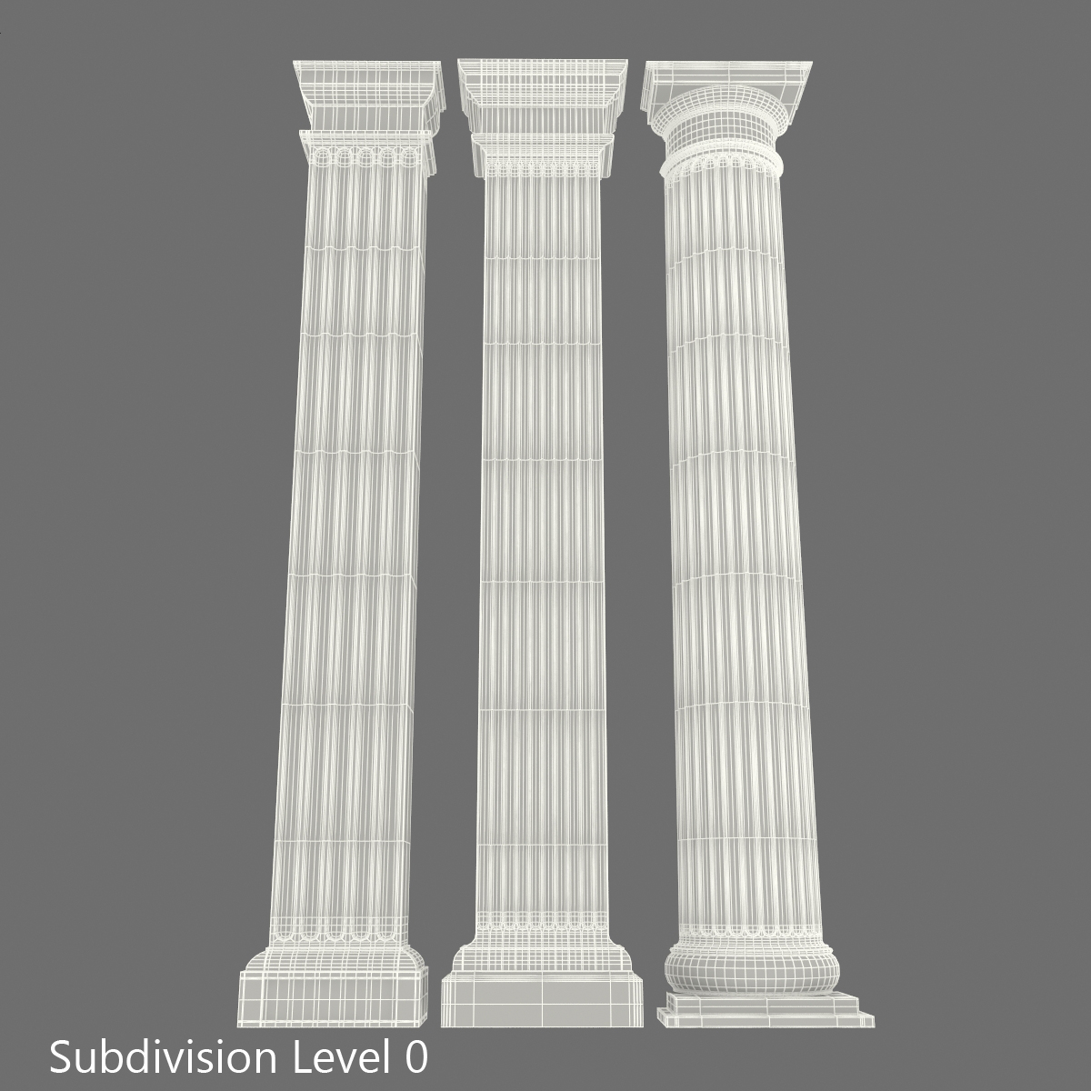 3D Pilasters Doric Greco Roman Set