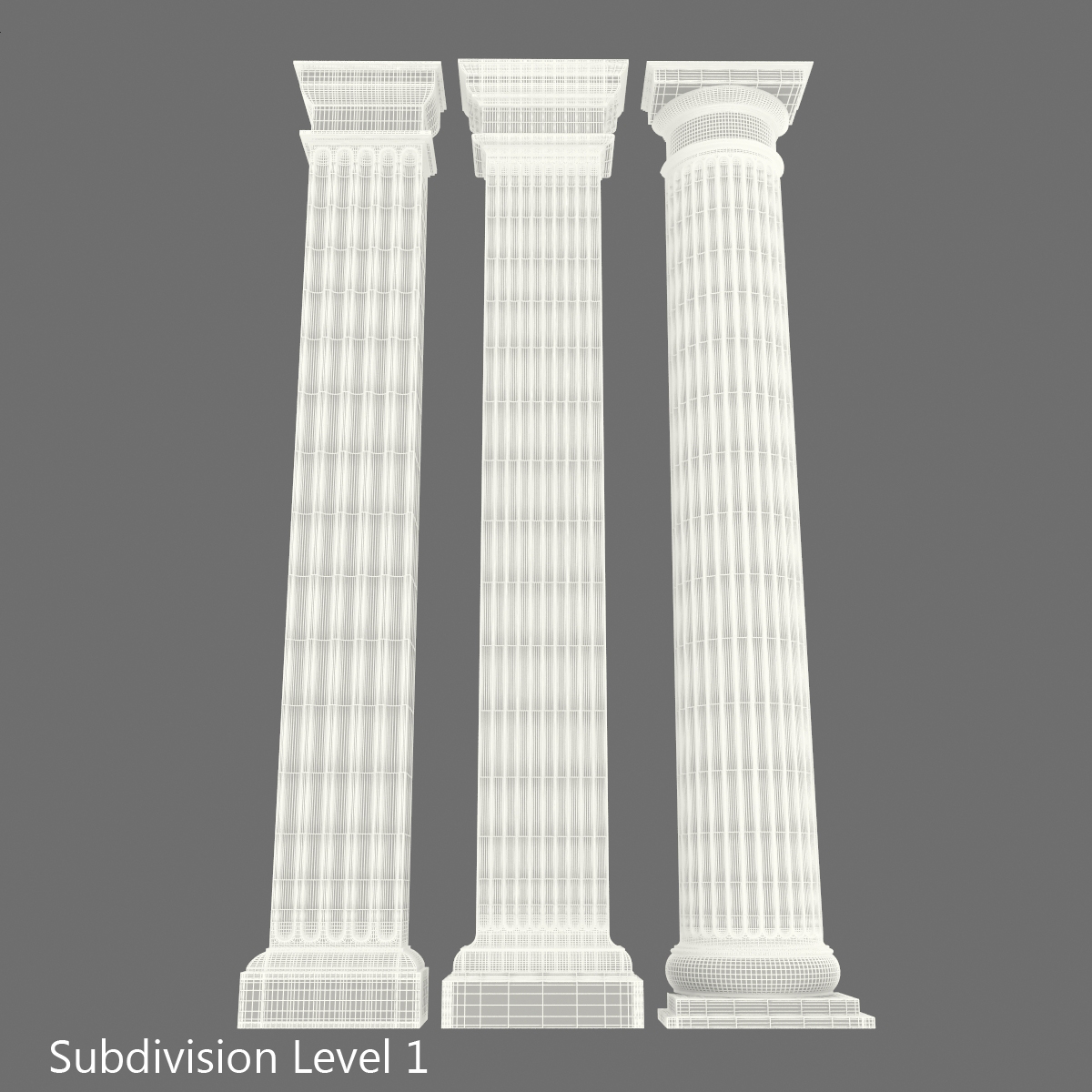 3D Pilasters Doric Greco Roman Set