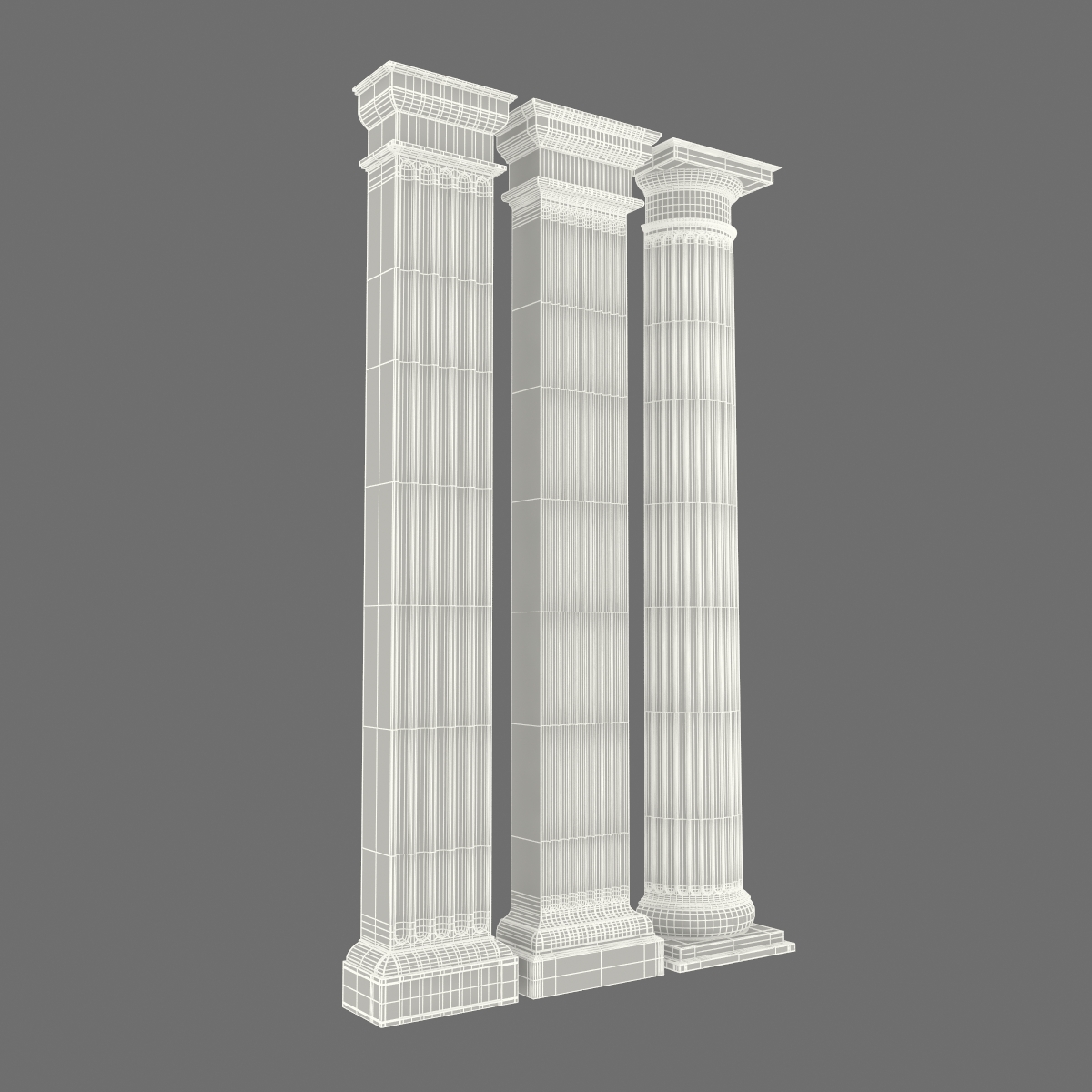 3D Pilasters Doric Greco Roman Set