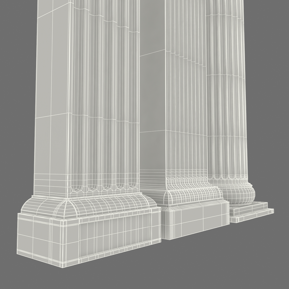 3D Pilasters Doric Greco Roman Set