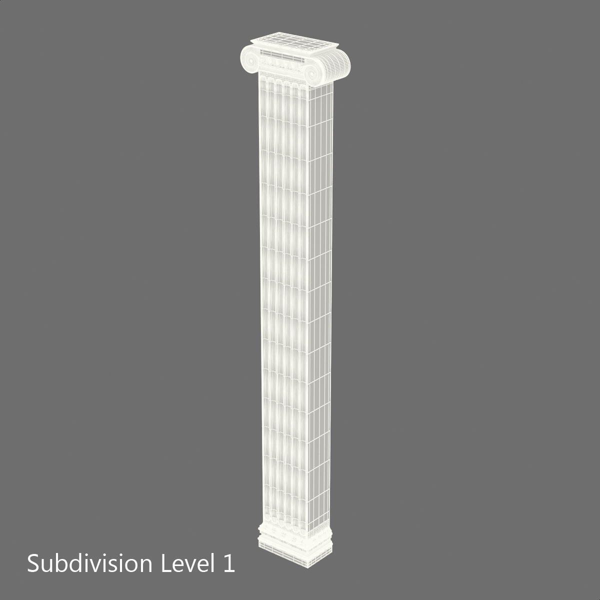 3D Pilaster Ionic Greco Roman 2 model