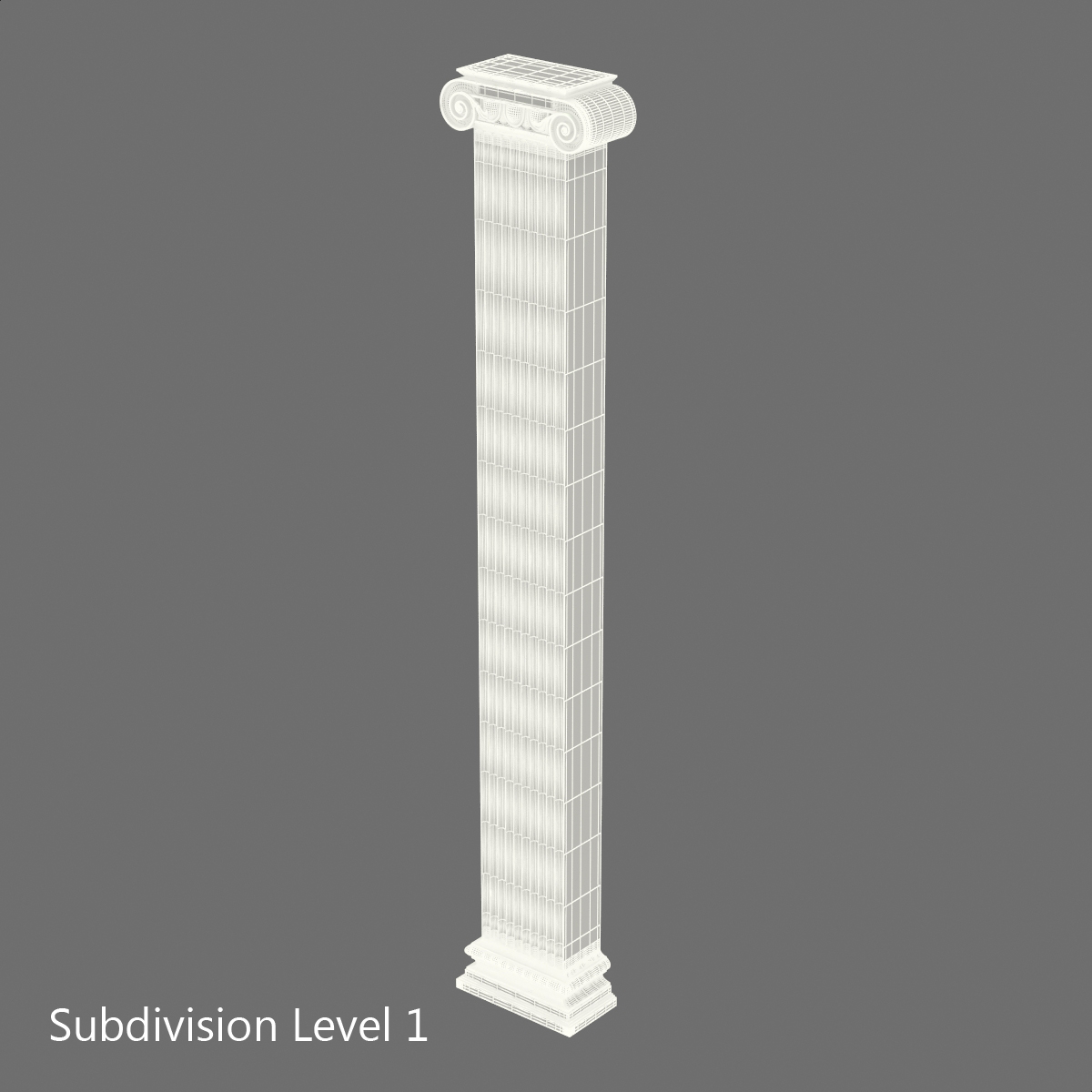 3D Pilaster Ionic Greco Roman 3 model