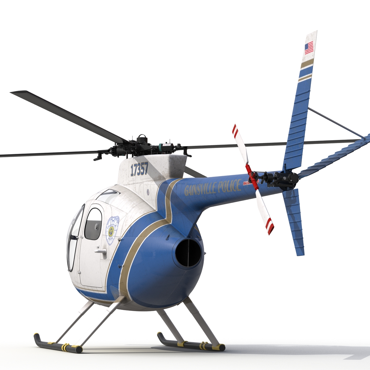 Light Helicopter Hughes OH 6 Cayuse Police 3D