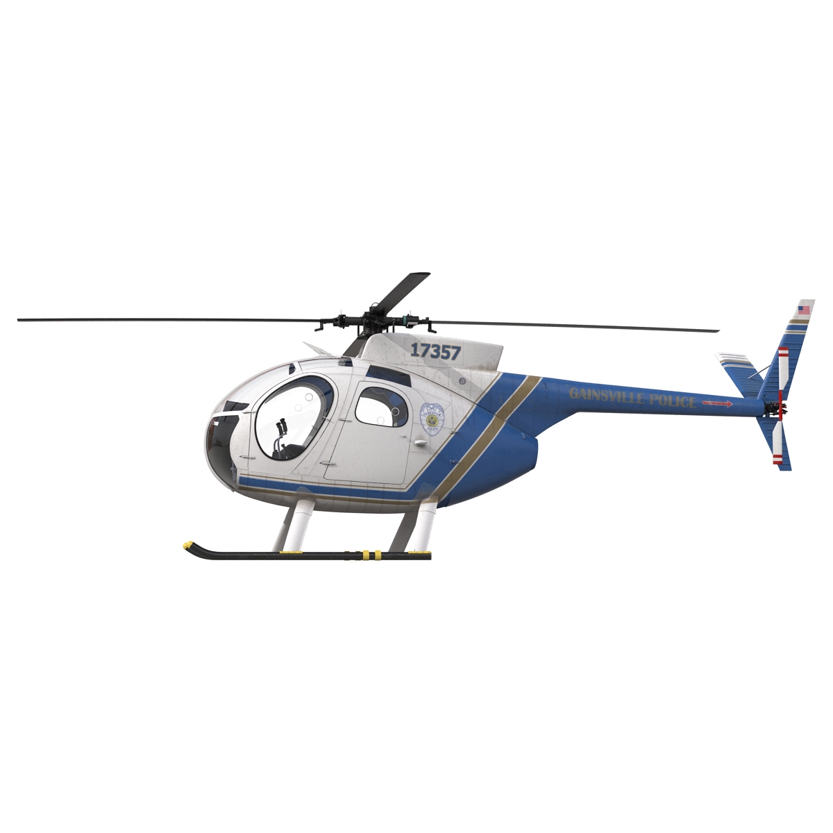 Light Helicopter Hughes OH 6 Cayuse Police 3D