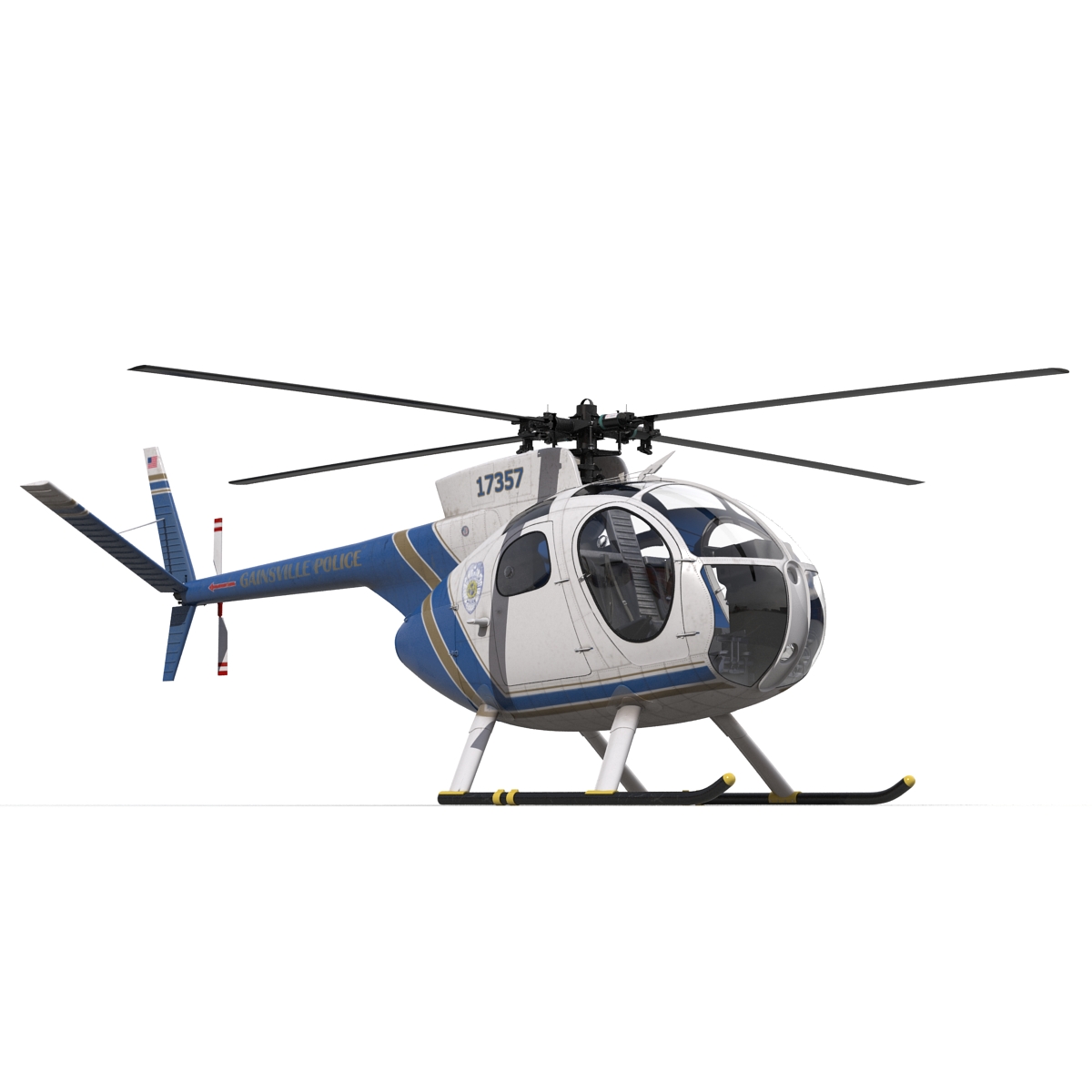 Light Helicopter Hughes OH 6 Cayuse Police 3D