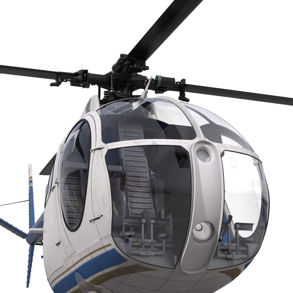 Light Helicopter Hughes OH 6 Cayuse Police 3D