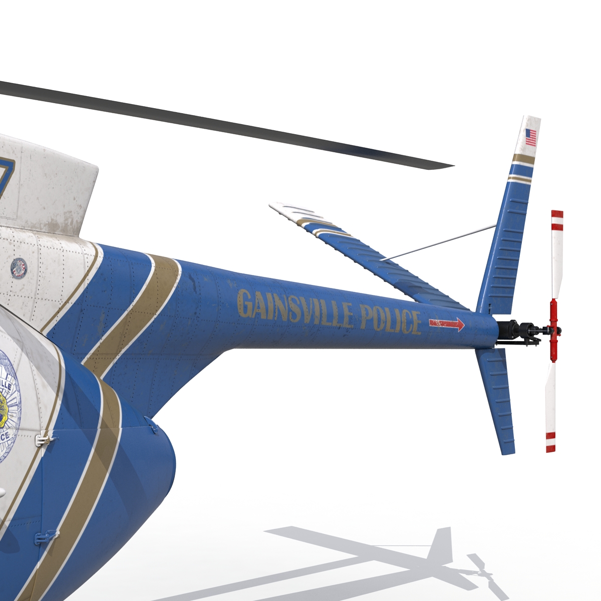 Light Helicopter Hughes OH 6 Cayuse Police 3D