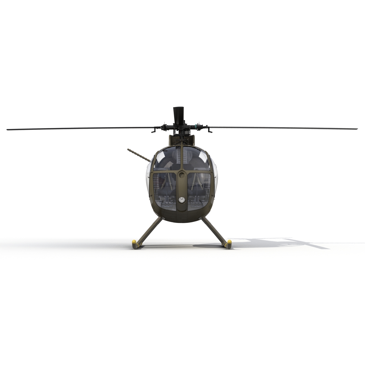 3D Light Helicopter Hughes OH 6 Cayuse Rigged Military