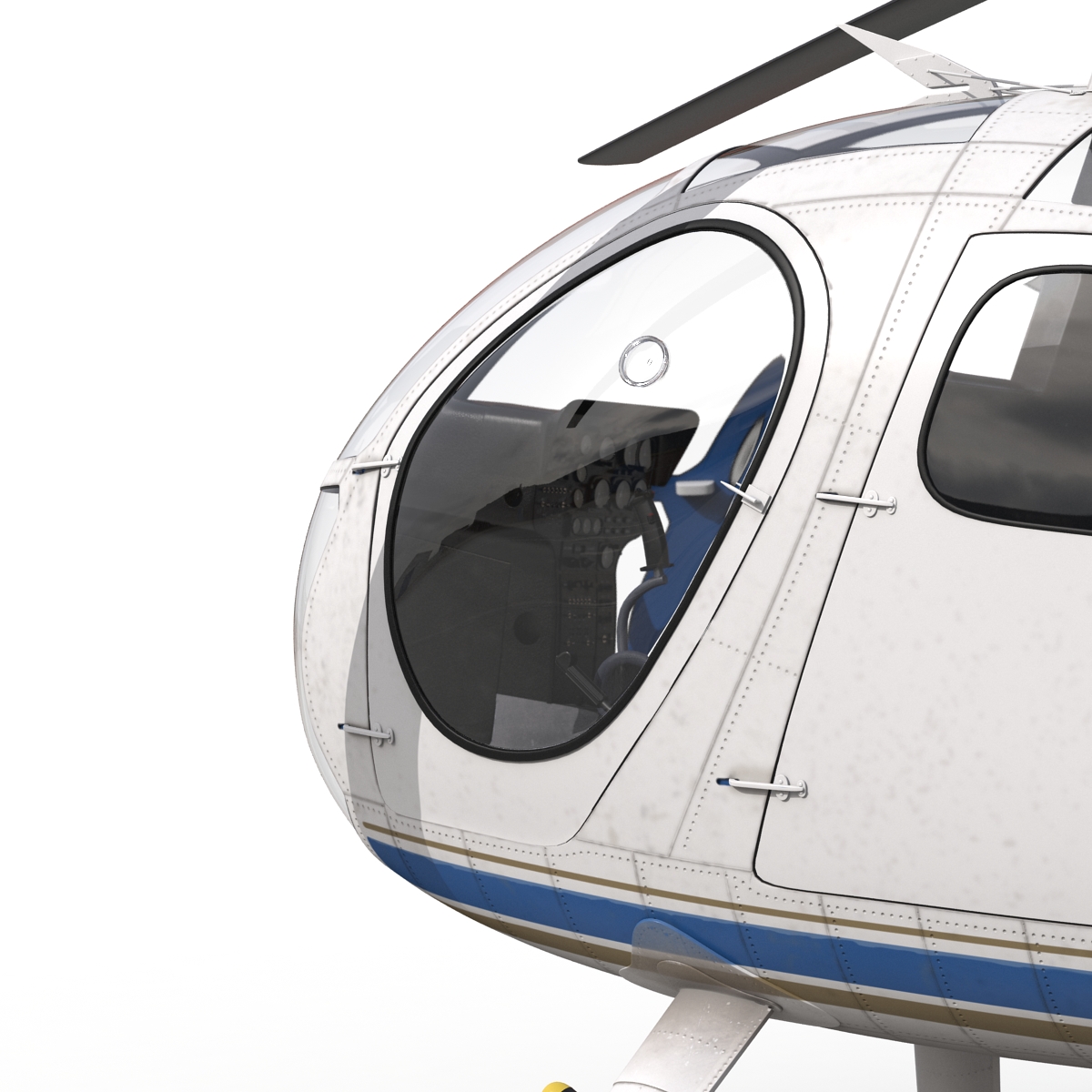 Light Helicopter Hughes OH 6 Cayuse Rigged Police 3D model