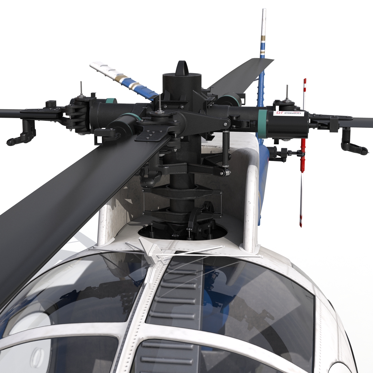 Light Helicopter Hughes OH 6 Cayuse Rigged Police 3D model