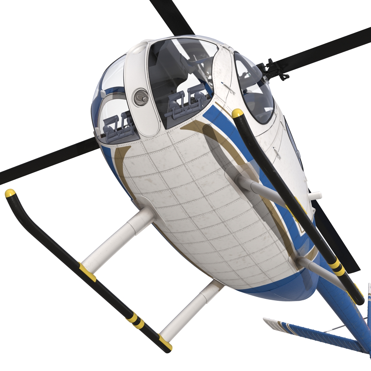 Light Helicopter Hughes OH 6 Cayuse Rigged Police 3D model