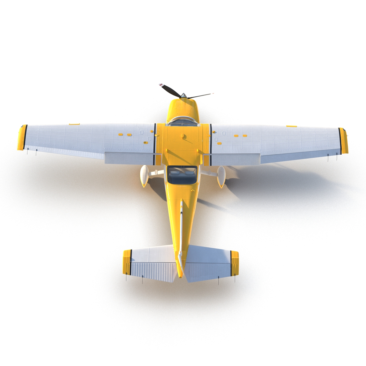 Cessna 182 Skylane Rigged Yellow 3D