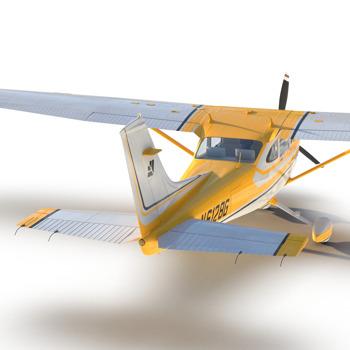 Cessna 182 Skylane Rigged Yellow 3D