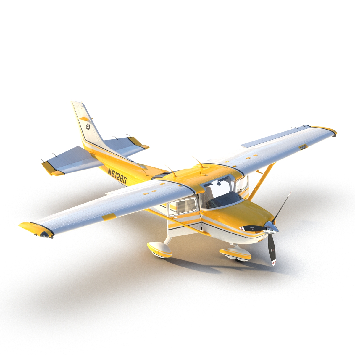 3D model Cessna 182 Skylane Yellow