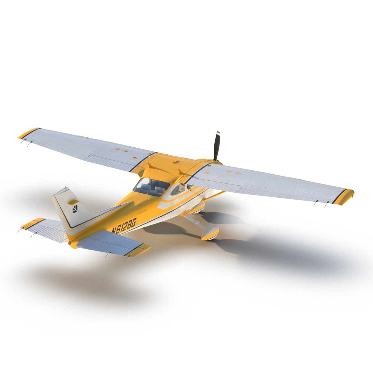 3D model Cessna 182 Skylane Yellow