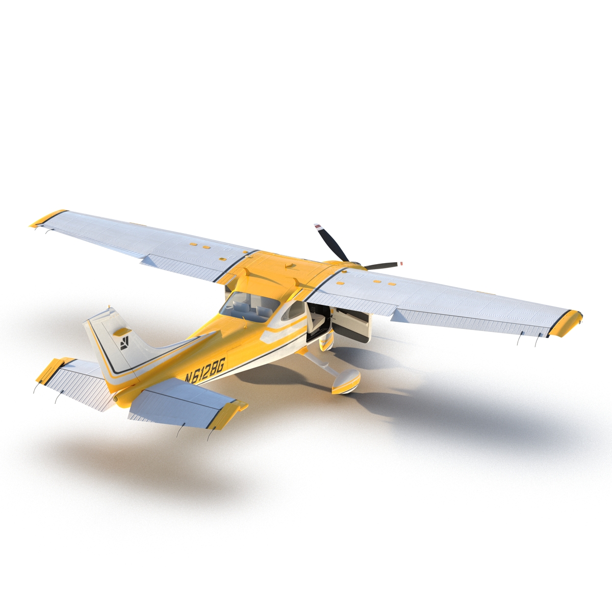 3D model Cessna 182 Skylane Yellow