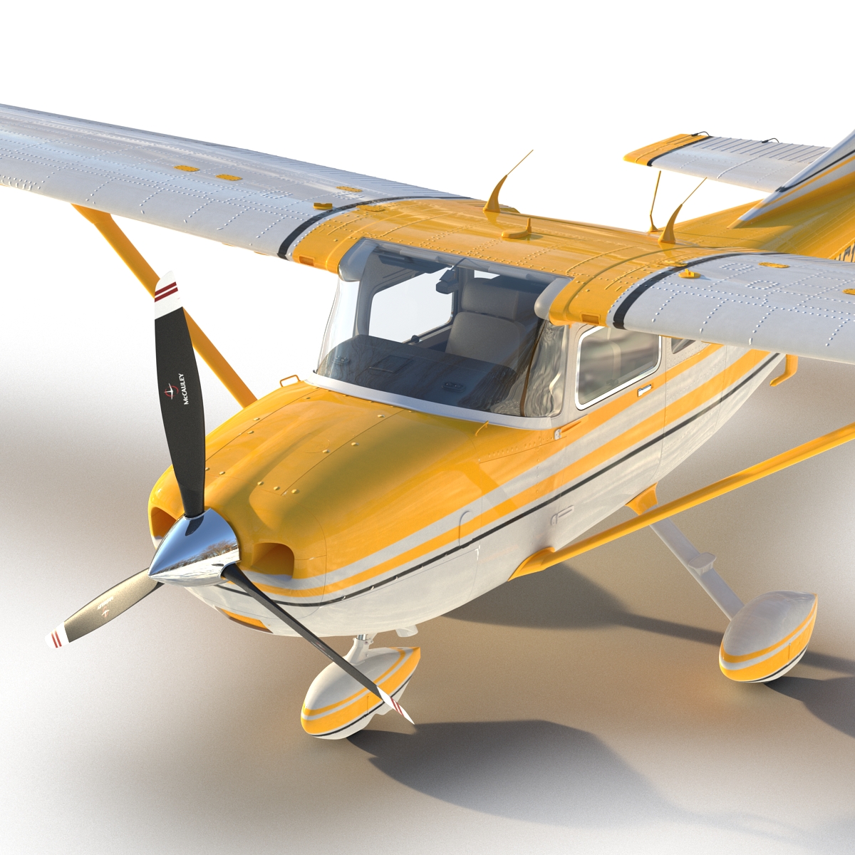 3D model Cessna 182 Skylane Yellow