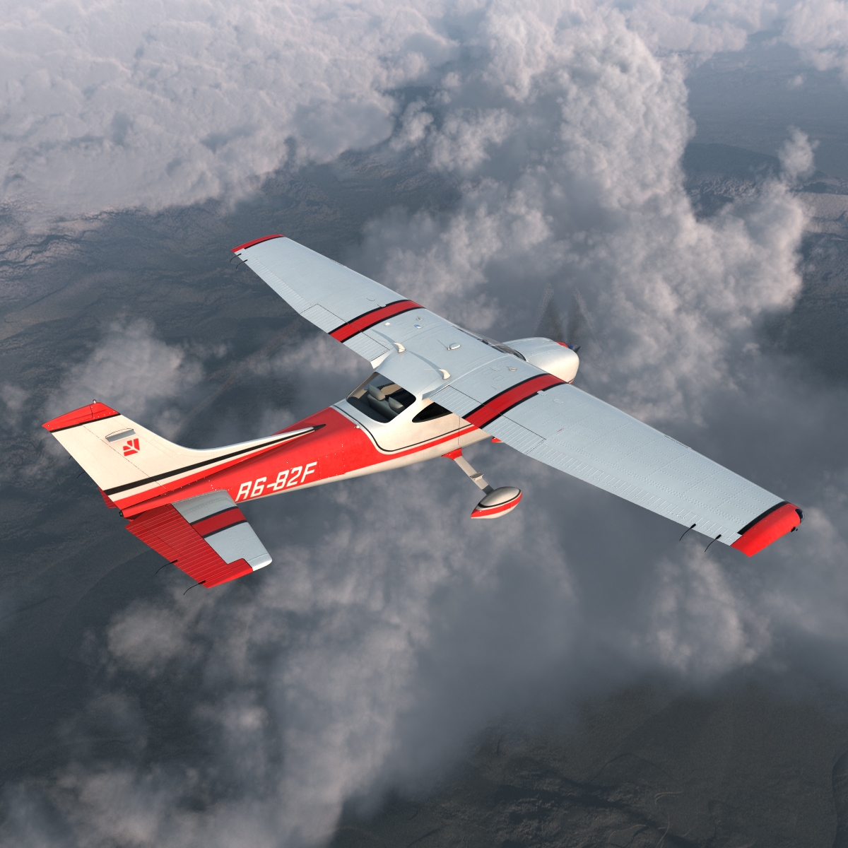 Cessna 182 Skylane Red 3D